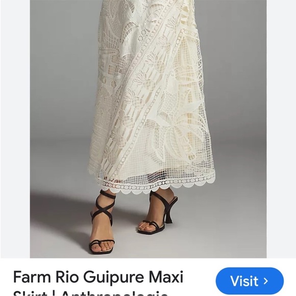 FARM Rio White pineapple lace maxi skirt - Picture 2 of 6